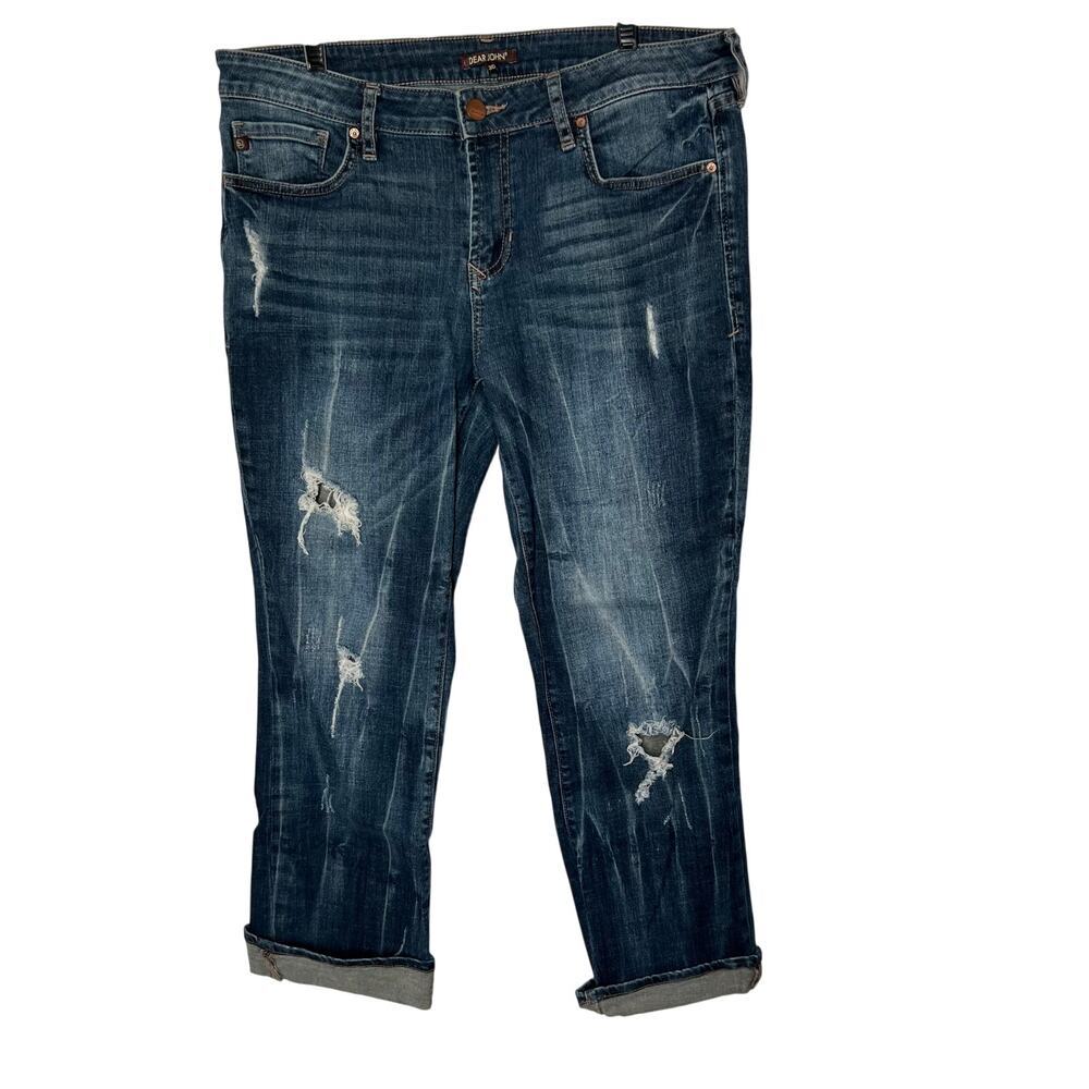 Dear John Women's Playback Cuffed‎ Cropped Straight Leg Jeans Size 30